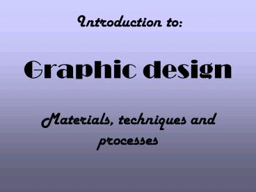 Graphic design