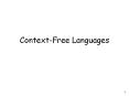 Context-Free Languages PowerPoint PPT Presentation