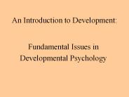 An Introduction to Development: