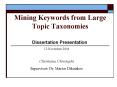 Mining Keywords from Large Topic Taxonomies PowerPoint PPT Presentation