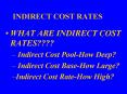 INDIRECT COST RATES PowerPoint PPT Presentation