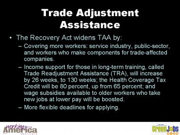 Trade Adjustment Assistance