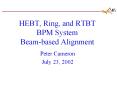 HEBT, Ring, and RTBT BPM System Beam-based Alignment PowerPoint PPT Presentation
