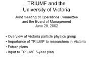 TRIUMF and the University of Victoria