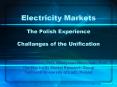 Electricity Markets The Polish Experience Challanges of the Unification PowerPoint PPT Presentation