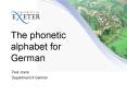 The phonetic alphabet for German PowerPoint PPT Presentation