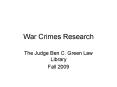 War Crimes Research PowerPoint PPT Presentation