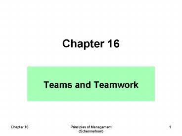 Teams and Teamwork