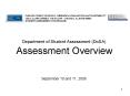Department of Student Assessment DoSA Assessment Overview September 10 and 11, 2008 PowerPoint PPT Presentation