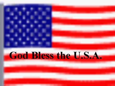 God Bless the U'S'A'