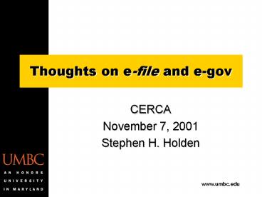 Thoughts on efile and egov