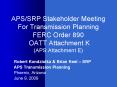 APS/SRP Stakeholder Meeting For Transmission Planning FERC Order 890 OATT Attachment K (APS Attachment E) PowerPoint PPT Presentation