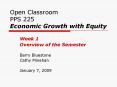 Open Classroom PPS 225 Economic Growth with Equity PowerPoint PPT Presentation