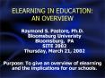 ELEARNING IN EDUCATION: AN OVERVIEW PowerPoint PPT Presentation