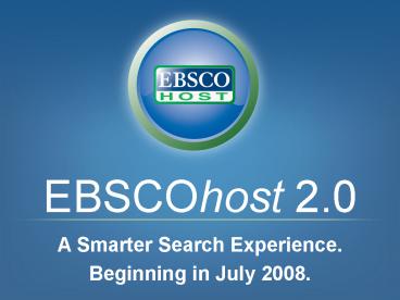 EBSCOhost 2'0