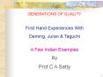 Generations of Quality: First Hand Experiences with Deming, Juran PowerPoint PPT Presentation