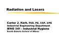 Radiation and Lasers PowerPoint PPT Presentation
