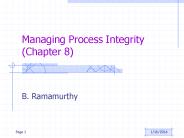 Managing Process Integrity (Chapter 8)