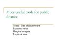 More useful tools for public finance PowerPoint PPT Presentation