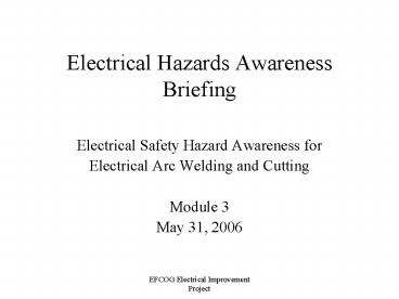 Electrical Hazards Awareness Briefing