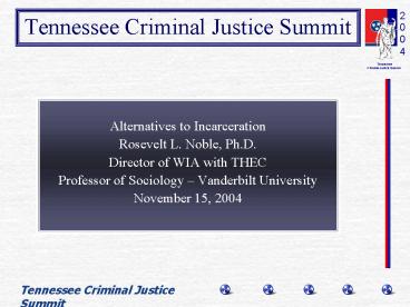 Tennessee Criminal Justice Summit