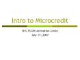 Intro to Microcredit PowerPoint PPT Presentation