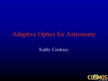 Adaptive Optics for Astronomy