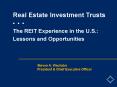 Real Estate Investment Trusts PowerPoint PPT Presentation