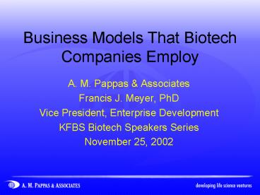 Business Models That Biotech Companies Employ