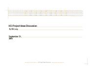 HCI Project Ideas Discussion