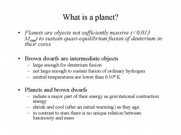 What is a planet