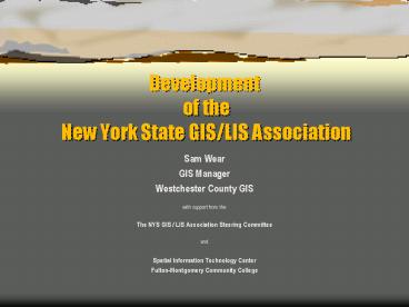 Development of the New York State GISLIS Association