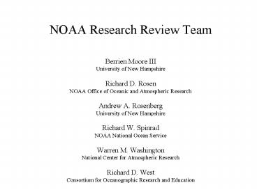 NOAA Research Review Team