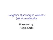 Neighbor Discovery in wireless (sensor) networks