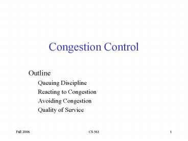 Congestion Control