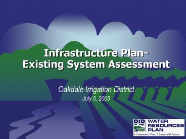 Infrastructure Plan- Existing System Assessment