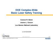DOE Complex-Wide Basic Laser Safety Training
