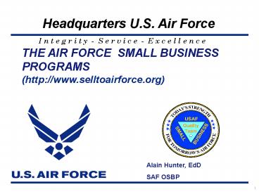 Air Force Small Business Programs MS PowerPoint