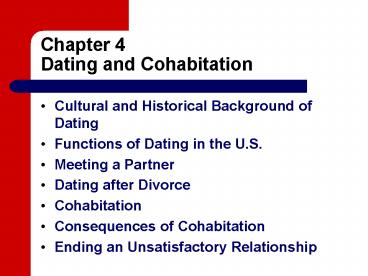 Chapter 4 Dating and Cohabitation