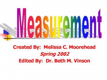 Created By: Melissa C' Moorehead