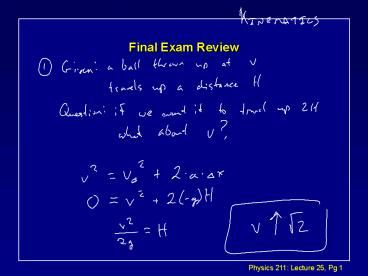Final Exam Review