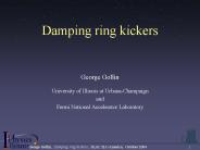 Damping ring kickers