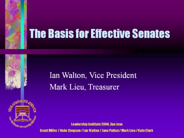 Leadership Institute 2004, San Jose