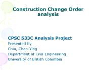 Construction Change Order analysis