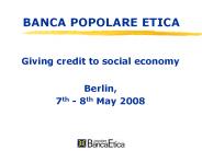 BANCA POPOLARE ETICA
