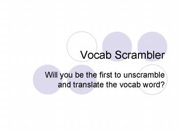 Vocab Scrambler