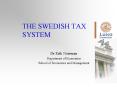 THE SWEDISH TAX SYSTEM PowerPoint PPT Presentation