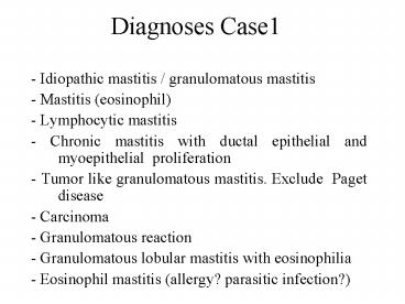 Diagnoses Case1