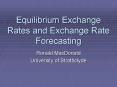 Equilibrium Exchange Rates and Exchange Rate Forecasting