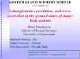 Entanglement, correlation, and errorcorrection in the ground states of manybody systems PowerPoint PPT Presentation